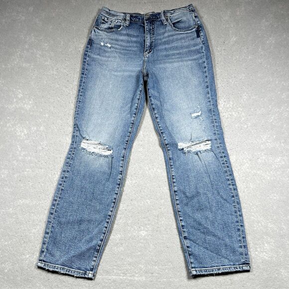 Silver Jeans Womens Size 32 Blue Straight Leg Borebank Stretch Dark Wash Denim - Picture 1 of 14